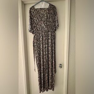 SHEIN Black and White Floral Jumpsuit